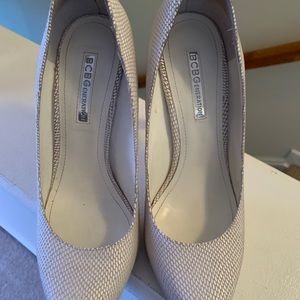 BCBG White Sandalwood Heels
